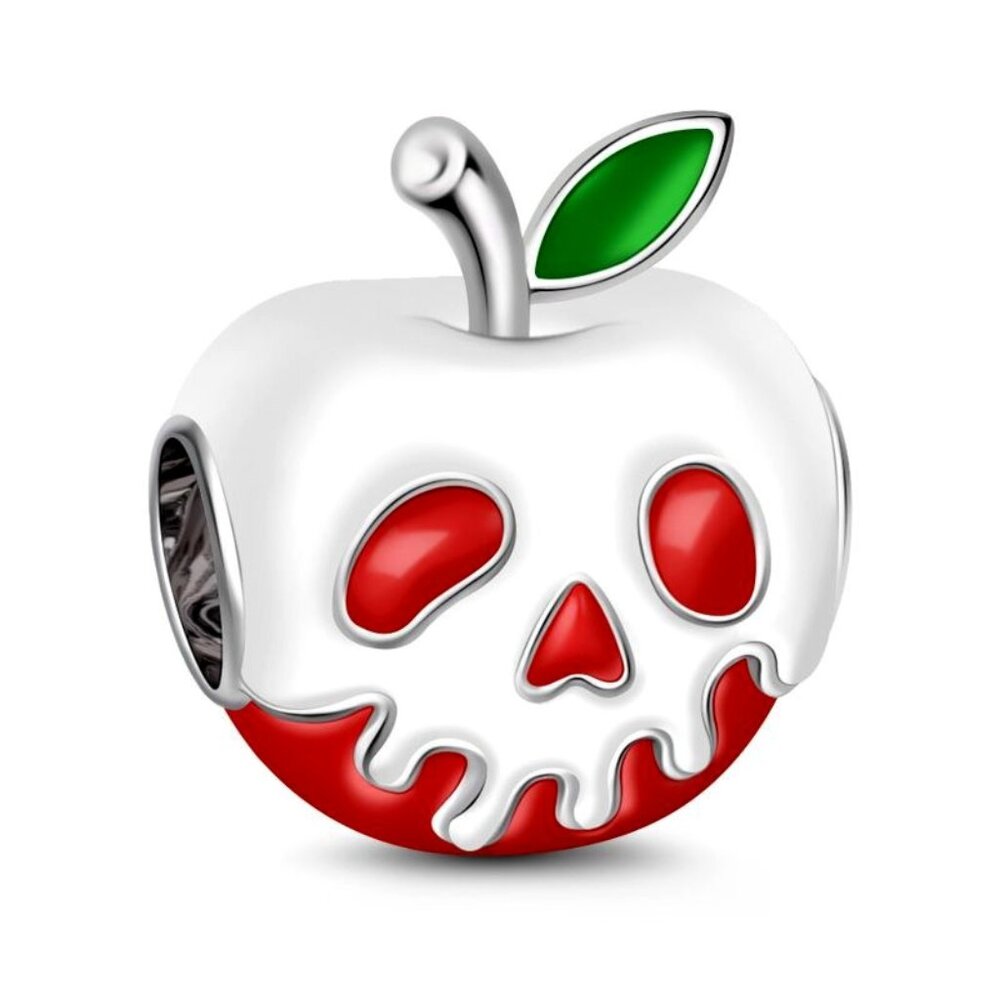 Gnoce xmas halloween gift - Red Apple w/leaf charm bead - see pics